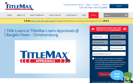 TitleMax Loans Appraisals @ Bargain Pawn - Christiansburg
