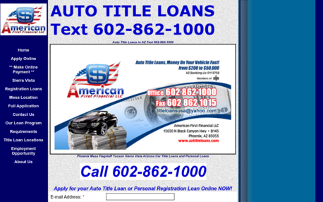 A American First Financial Auto Title Loans